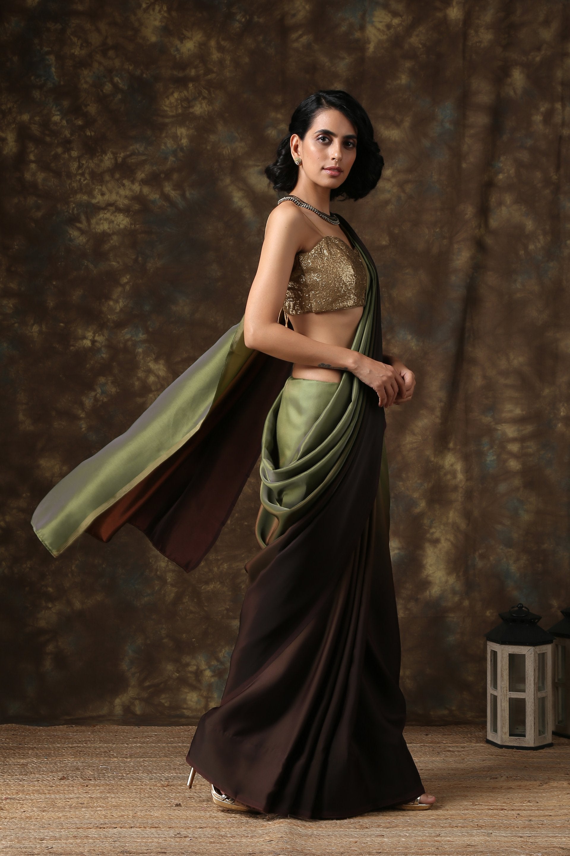 Saree with Fall & Pico