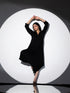 Women's Black Korean Coverall with Full Sequin Sleeves 1 Piece | Straight Fit, V Neck, Full Sleeves, Partywear, (Korean Fabric)