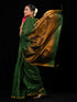Green & Bronze Cotton Silk Saree with Blouse Fabric