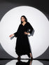 Women's Black Korean Coverall with Full Sequin Sleeves 1 Piece | Straight Fit, V Neck, Full Sleeves, Partywear, (Korean Fabric)