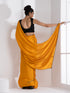 Golden Mustard Satin Saree with Lace