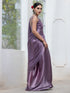 Sway Mauve Chiffon Organza Saree with Lace and Blouse Fabric