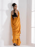 Golden Mustard Satin Saree with Lace