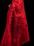 Red Cotton Saree with Black Hand Kantha stitch