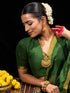 Green & Bronze Cotton Silk Saree with Blouse Fabric