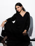 Women's Black Korean Coverall with Full Sequin Sleeves 1 Piece | Straight Fit, V Neck, Full Sleeves, Partywear, (Korean Fabric)