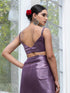 Sway Mauve Chiffon Organza Saree with Lace and Blouse Fabric