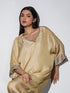 Women's Dual Shade Satin Top with Diamond Lace Set with Dhoti Pants 2 Piece Set | Straight Fit, V Neck, 3/4 Sleeves, Dhoti Pants, Partywear, (Satin)