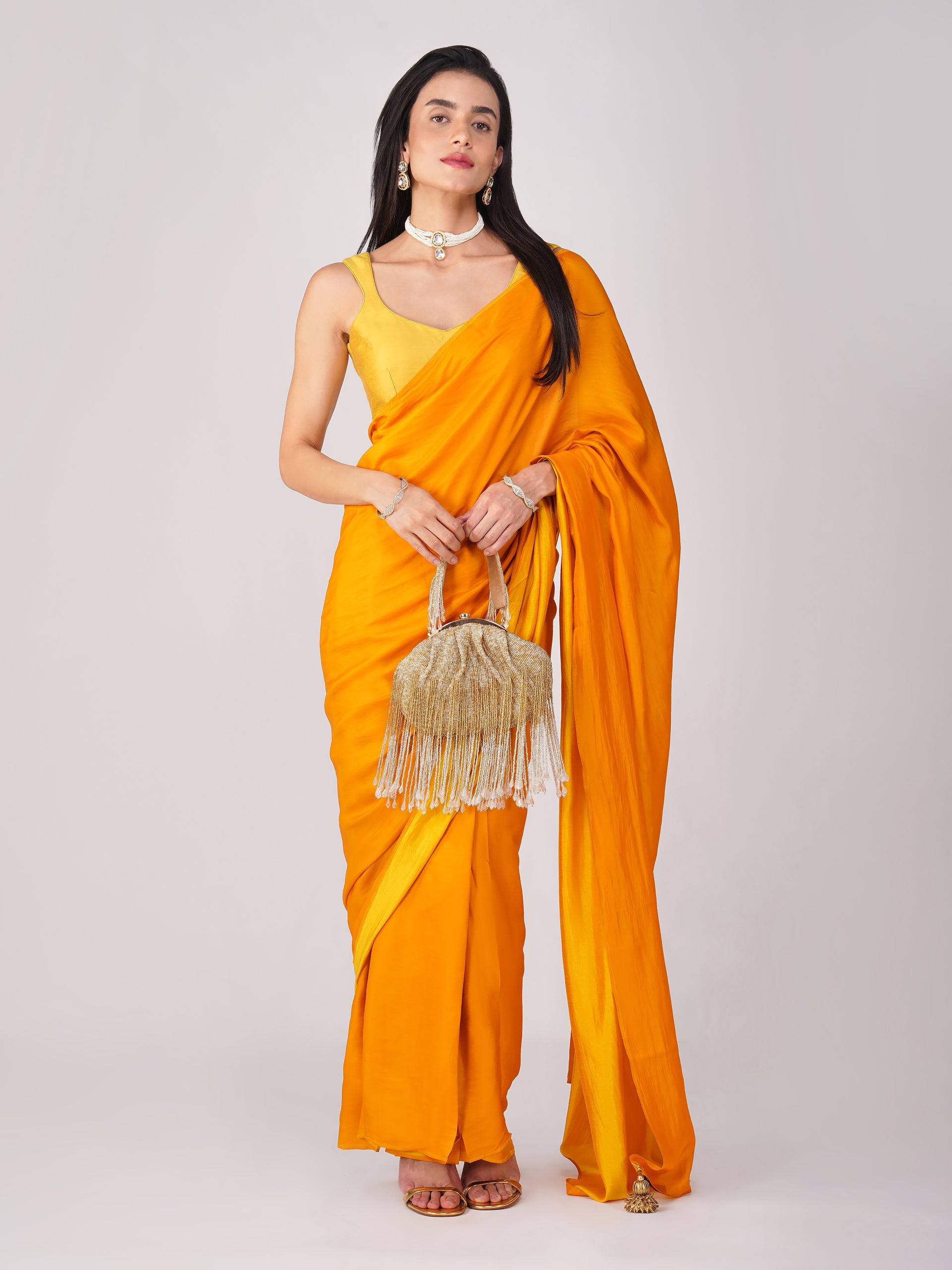 Marigold Muse Yellow Back-Tie Blouse