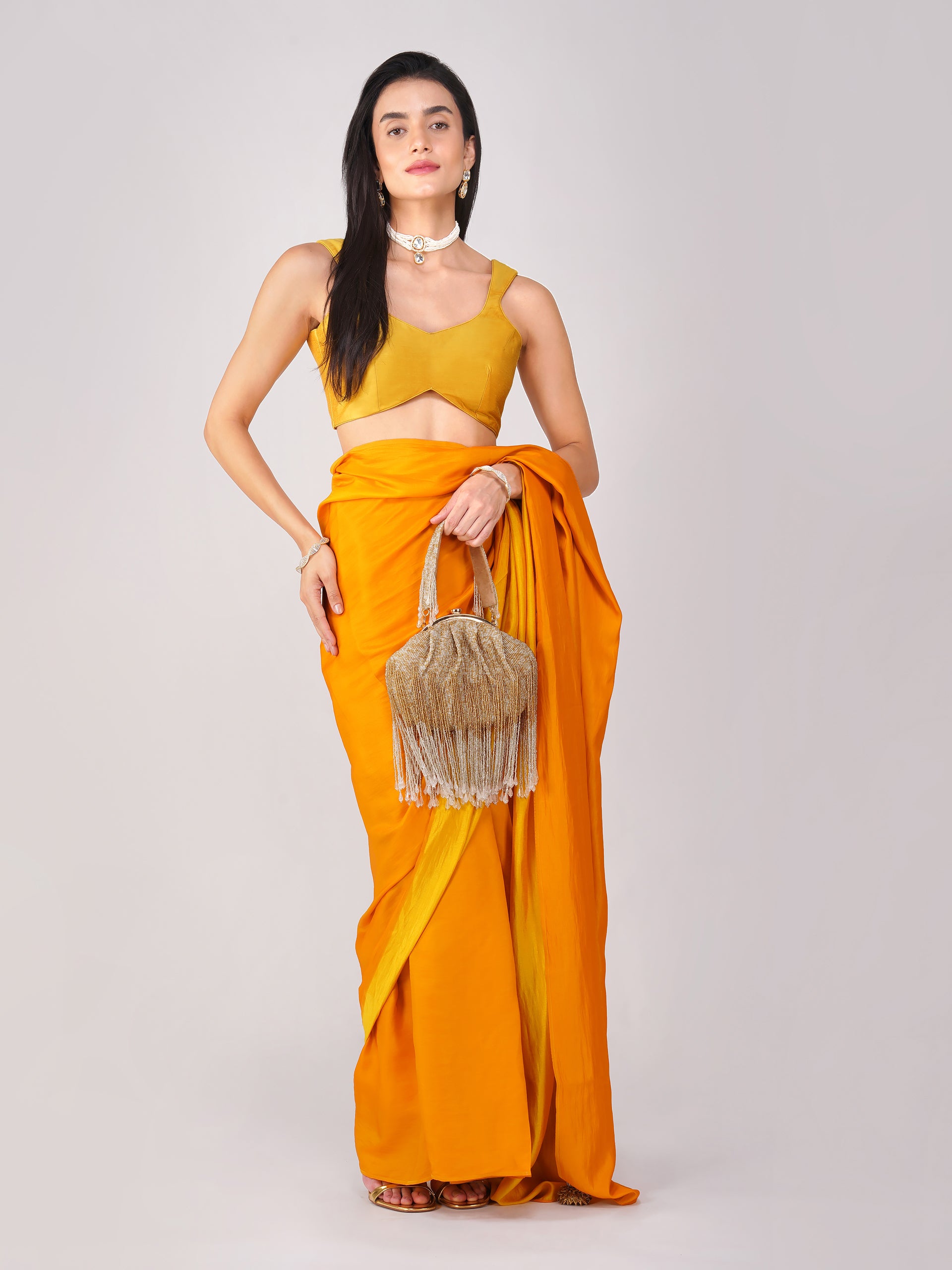 Marigold Muse Yellow Back-Tie Blouse