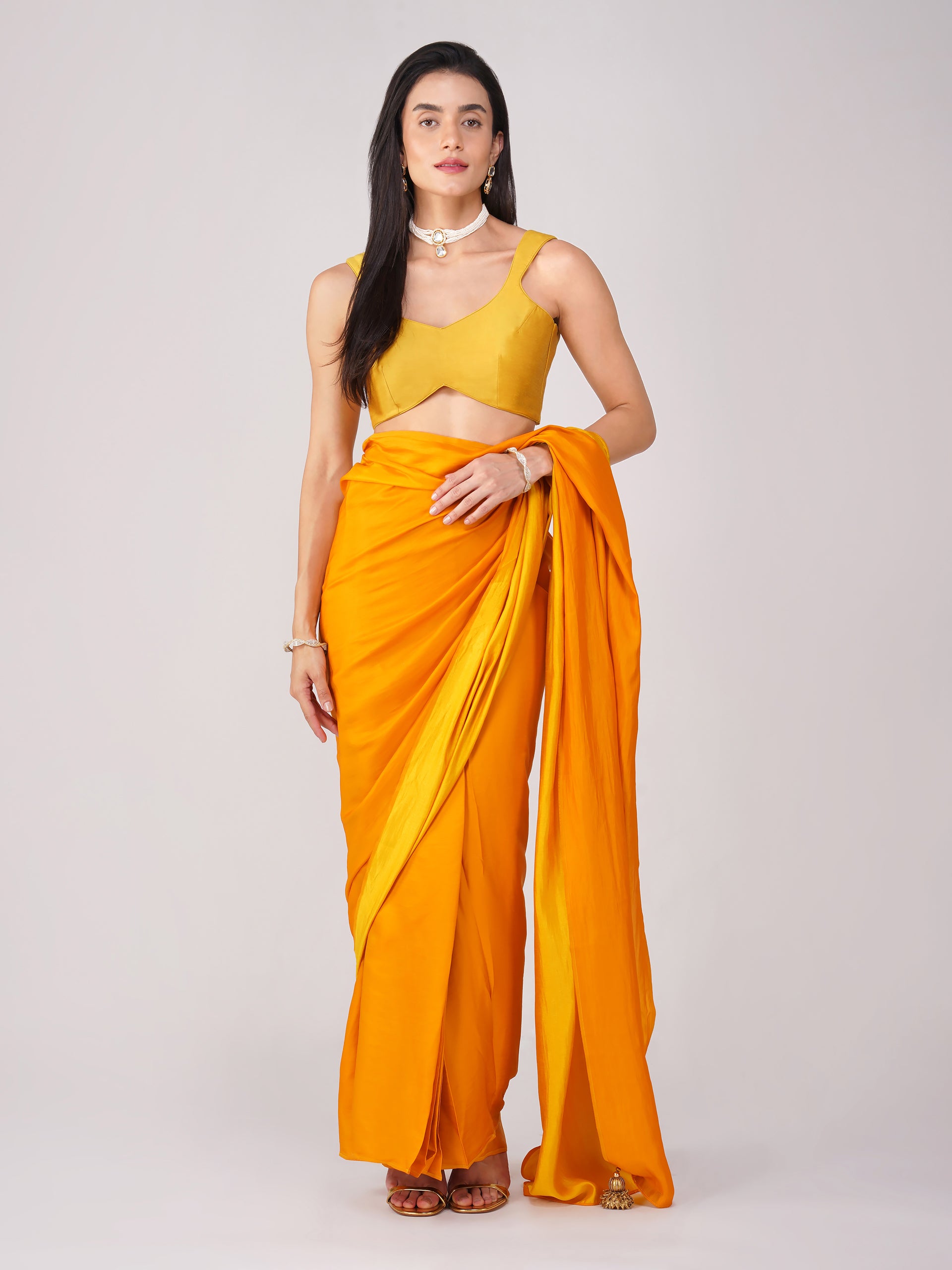 Marigold Muse Yellow Back-Tie Blouse