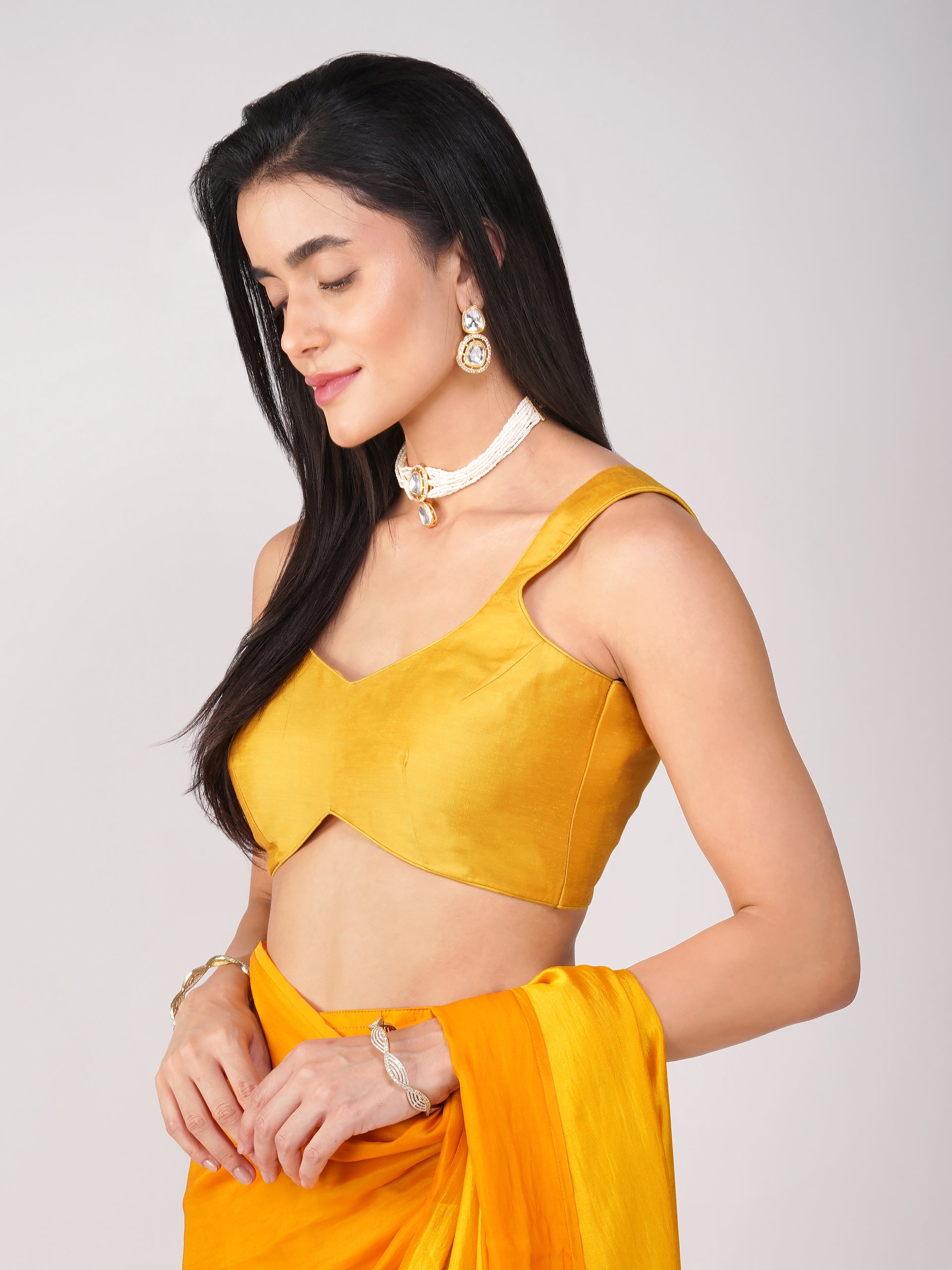 Marigold Muse Yellow Back-Tie Blouse