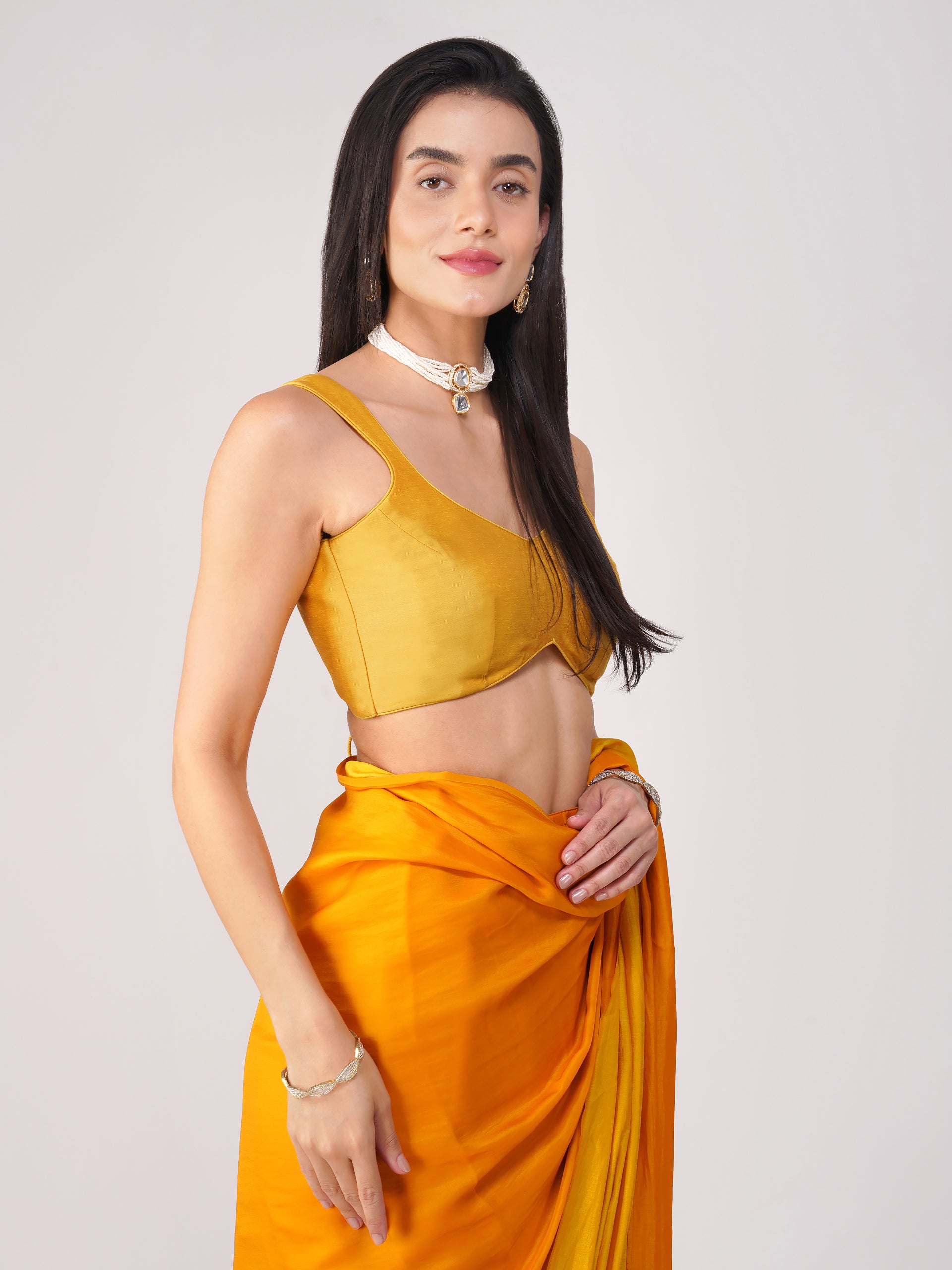 Marigold Muse Yellow Back-Tie Blouse