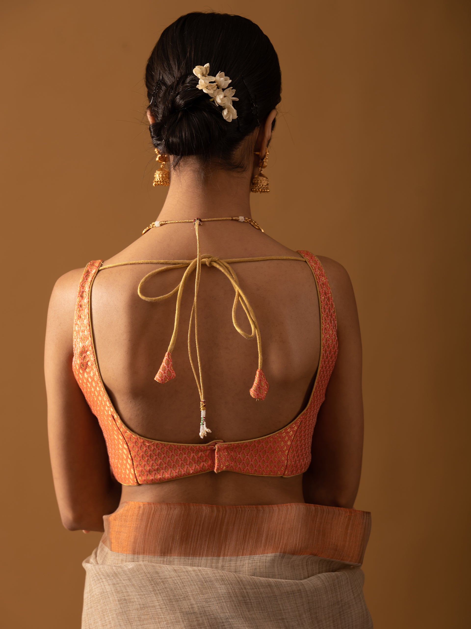 Bronze Rust Brocade Blouse