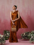 Mustard Magma Satin Saree with Lace and Embroidered Blouse Fabric