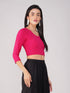 Women's ComfortEase 4-Way Stretch Fuchsia Long Sleeve Blouse