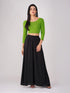 Women's ComfortEase 4-Way Stretch Mehndi Green Long Sleeve Blouse