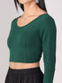Women's ComfortEase 4-Way Stretch Green Long Sleeve Blouse