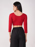 Women's ComfortEase 4-Way Stretch Red Long Sleeve Blouse