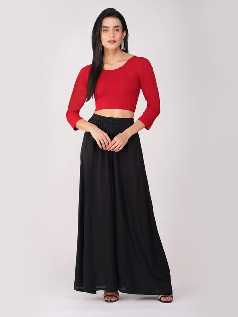Women's ComfortEase 4-Way Stretch Red Long Sleeve Blouse