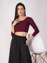 Women's ComfortEase 4-Way Stretch Wine Long Sleeve Blouse