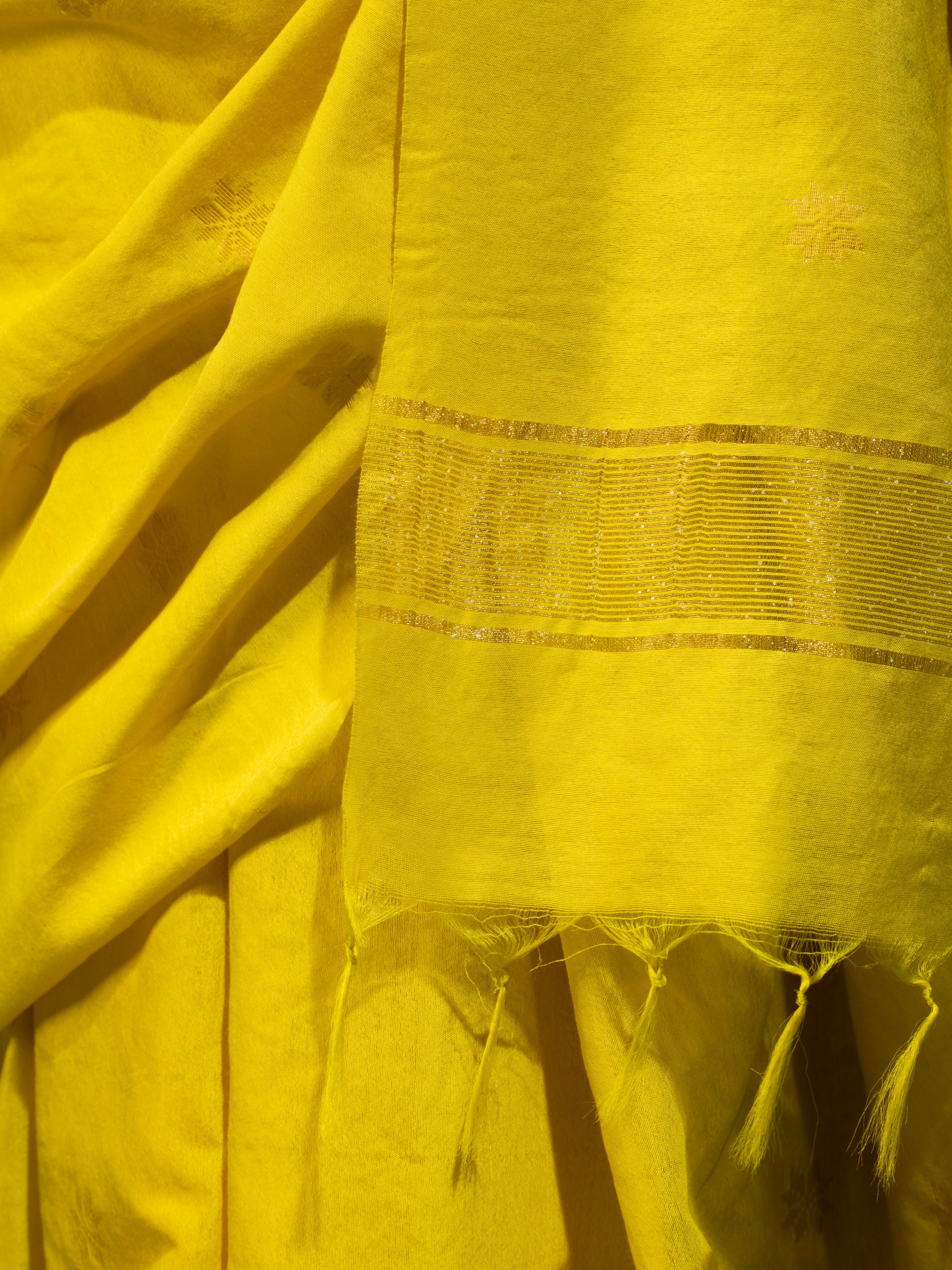Pooja Citron Soft Silk Bhagalpur Saree with Blouse Fabric
