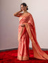 Koyal Pink & Gold Soft Silk Saree with Blouse Fabric