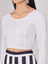 Women's ComfortEase 4-Way Stretch White Long Sleeve Blouse