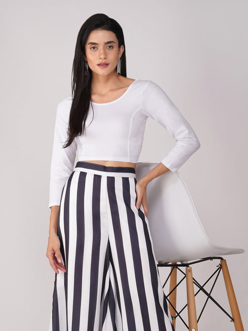 Women's ComfortEase 4-Way Stretch White Long Sleeve Blouse