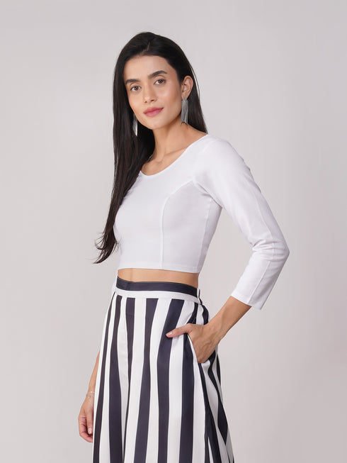 Women's ComfortEase 4-Way Stretch White Long Sleeve Blouse