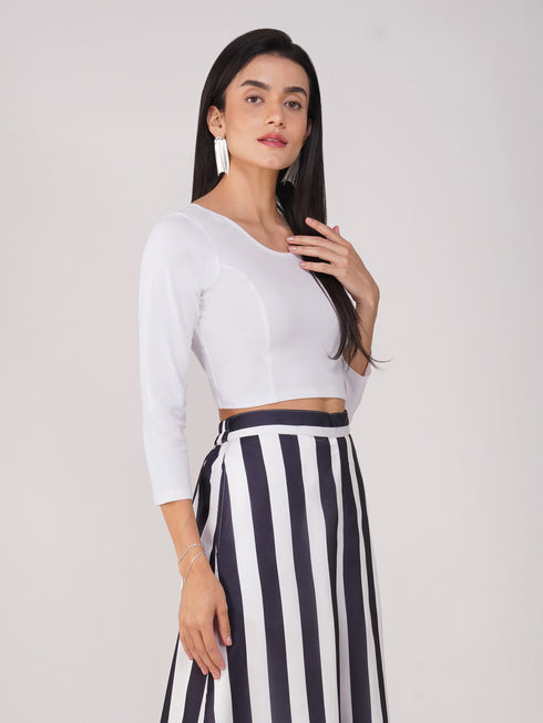 Women's ComfortEase 4-Way Stretch White Long Sleeve Blouse