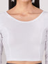 Women's ComfortEase 4-Way Stretch White Long Sleeve Blouse