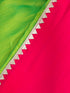 Chartreuse and Fuchsia Border Paradise Satin Saree with Self Blouse Fabric