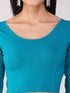 Women's ComfortEase 4-Way Stretch Turquoise Long Sleeve Blouse