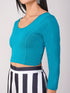 Women's ComfortEase 4-Way Stretch Turquoise Long Sleeve Blouse