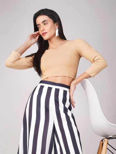 Women's ComfortEase 4-Way Stretch Nude Long Sleeve Blouse