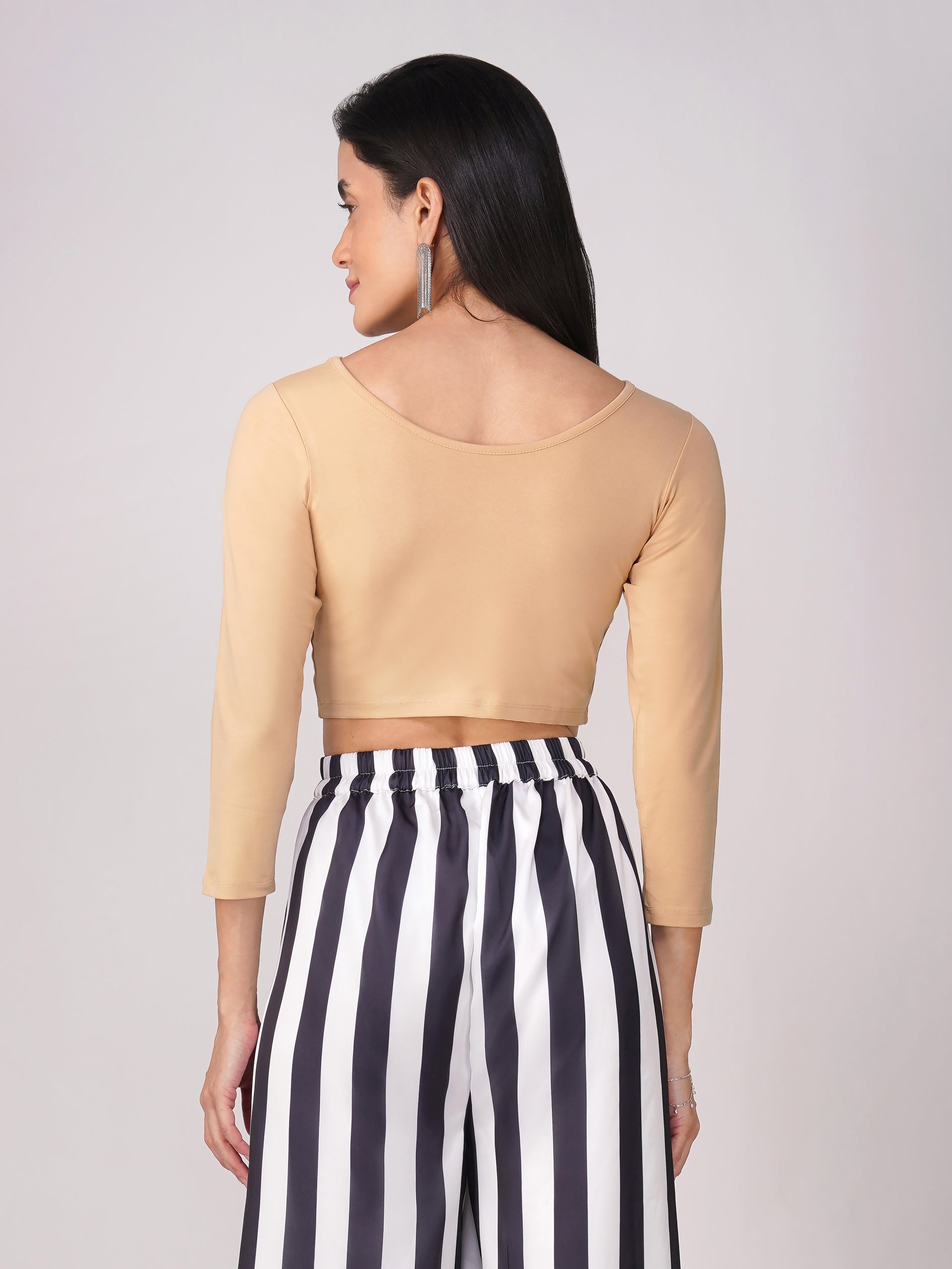 Women's ComfortEase 4-Way Stretch Nude Long Sleeve Blouse
