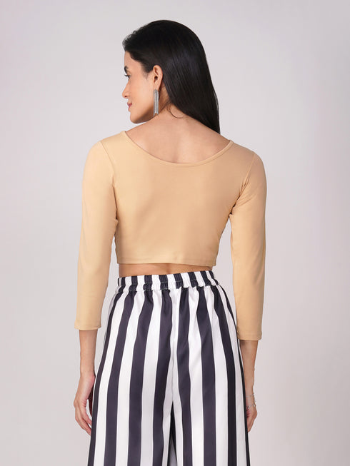 Women's ComfortEase 4-Way Stretch Nude Long Sleeve Blouse