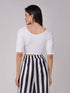 Women's ComfortEase 4-Way Stretch White Short Sleeve Blouse