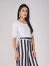 Women's ComfortEase 4-Way Stretch White Short Sleeve Blouse