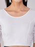 Women's ComfortEase 4-Way Stretch White Short Sleeve Blouse