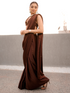 Romano Coffee Posh Saree with Diamonds and Blouse Fabric