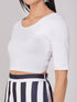 Women's ComfortEase 4-Way Stretch White Short Sleeve Blouse