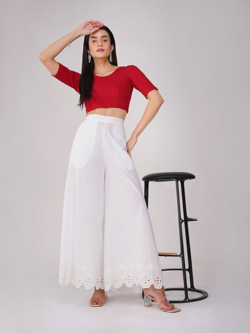 Women's ComfortEase 4-Way Stretch Red Short Sleeve Blouse