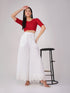 Women's ComfortEase 4-Way Stretch Red Short Sleeve Blouse