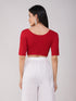 Women's ComfortEase 4-Way Stretch Red Short Sleeve Blouse
