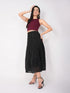 Women's Stretchy Knitted Halter Neck Wine Crop Top