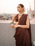 Romano Coffee Posh Saree with Diamonds and Blouse Fabric