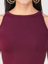 Women's Stretchy Knitted Halter Neck Wine Crop Top