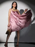 1pc. | Pink Stripe Spaghetti Satin Dress
